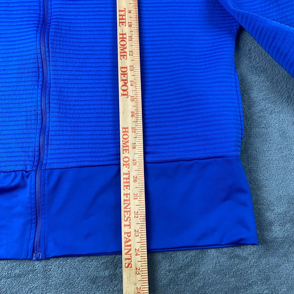 Nike Womens XL Full Zip Hoodie Blue Ribbed Dri-Fit Textured Sportswear Jacket - Picture 13 of 13